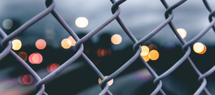 close up shot of a chain link fence